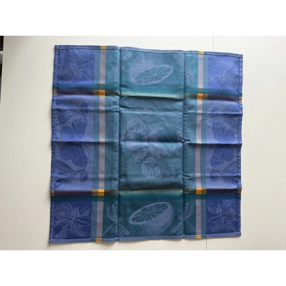 Le Jacquard Francais Primrose Bordier A Dalhousie Carson Blue Table Napkins 2